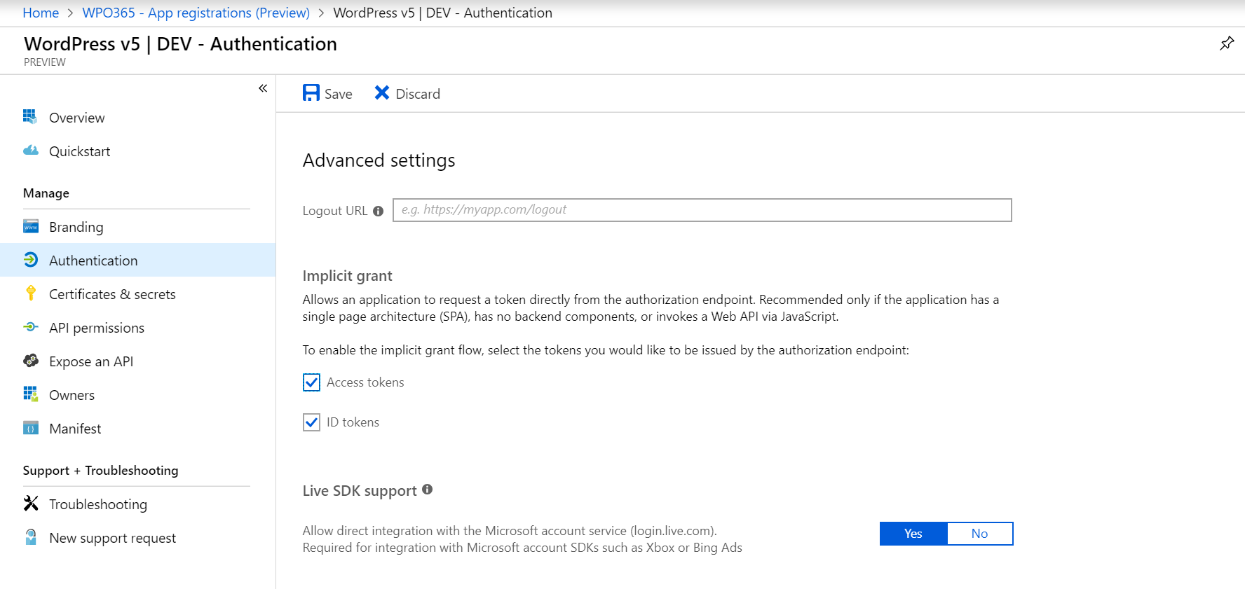 Allow implicit oauth flow