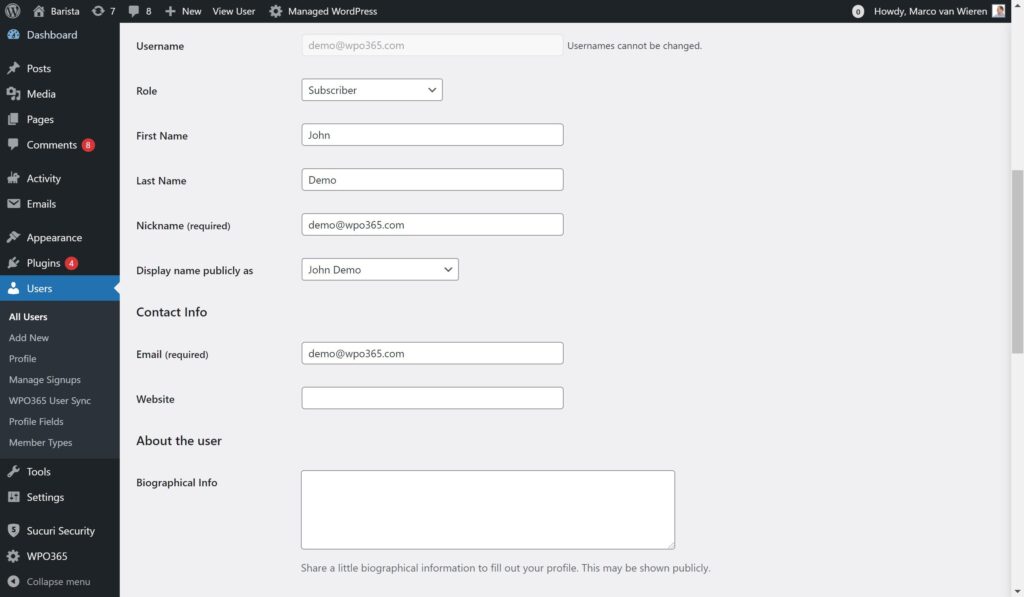 Basic profile from Azure AD / Microsoft-Graph for WordPress