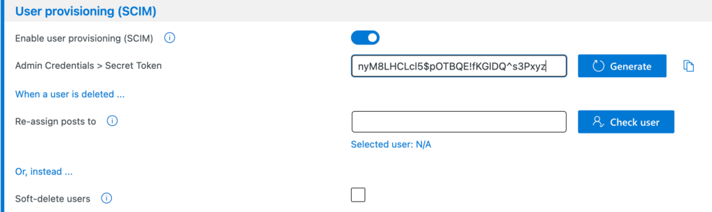 Connect WordPress to Entra ID Application / User Provisioning (SCIM)