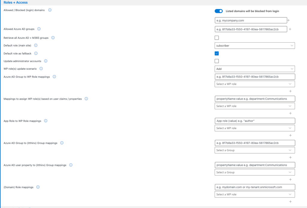 Entra ID based Roles and Access Control for WordPress