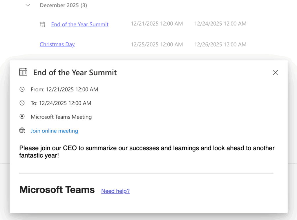 Add Outlook or Exchange Calendars to WordPress