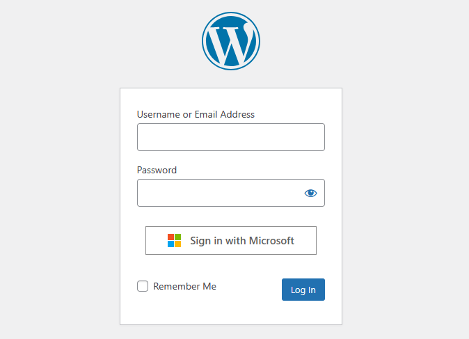 Default "Sign in with Microsoft" button when Azure AD based SSO is enabled for WordPress users